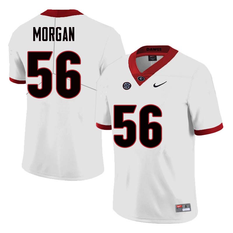 Men Georgia Bulldogs #56 Oren Morgan College Football Jerseys Sale-White - Click Image to Close